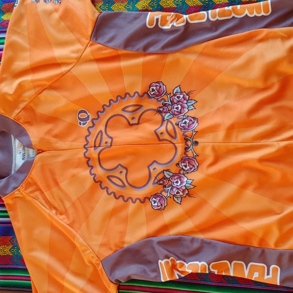 Pearl Izumi Cycling Top Women's Orange Floral Print size XL - Picture 14 of 15